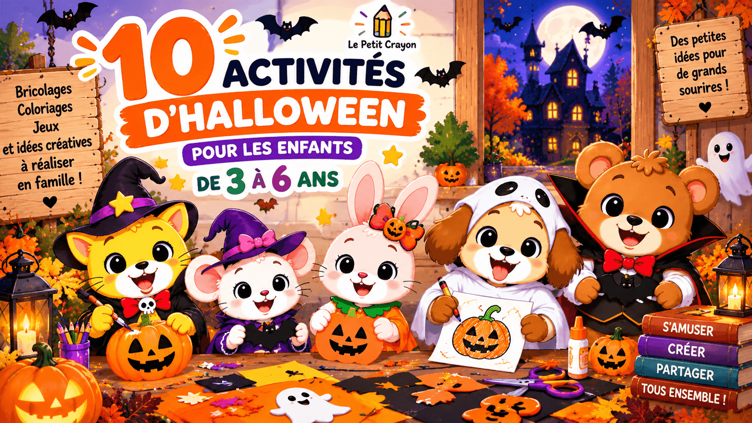 Illustration de 10 activités d’Halloween faciles pour les enfants de 3 à 6 ans